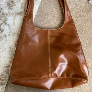 Nine west brown leather purse/bag redlining inside